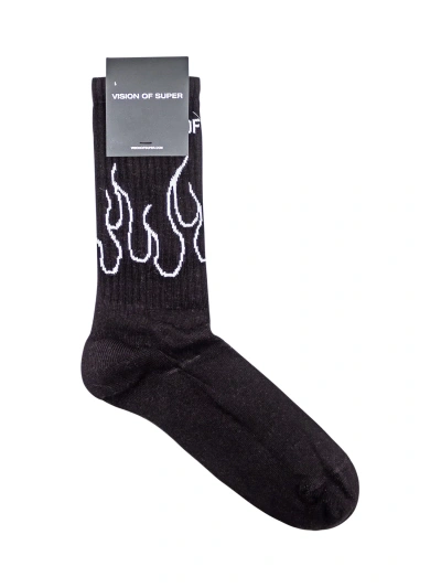 Vision Of Super Socks Flames In Black