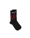 Vision Of Super Flame-intarsia Knit Socks In Black