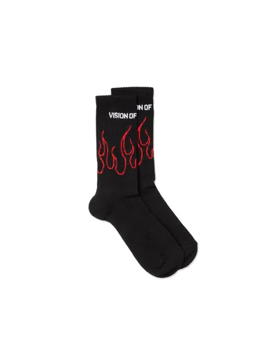 VISION OF SUPER SOCKS WITH RED FLAMES