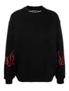 VISION OF SUPER FLAMES-EMBROIDERED SWEATSHIRT