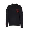 Vision Of Super Heart-intarsia Jumper In Black