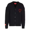 Vision Of Super Heart-embroidered Button Cardigan In Multi