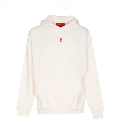 Vision Of Super Flame-embroidered Hoodie In White