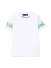 VISION OF SUPER T-SHIRT WITH GREEN SPRAY FLAMES
