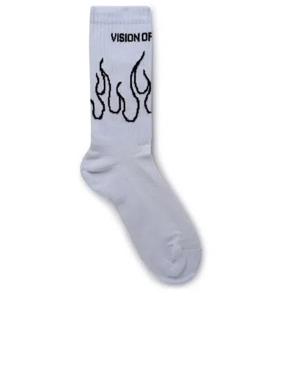 Vision Of Super White And Black Cotton Socks