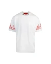 Vision Of Super White T-shirt With Embroidered Red Flames In White
