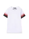 Vision Of Super White Kids Tshirt With Double Flame In White