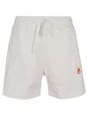 VISION OF SUPER WHITE SHORTS WITH FLAMES LOGO AND METAL LABEL