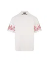 Vision Of Super White T-shirt With Embroidered Red Flames