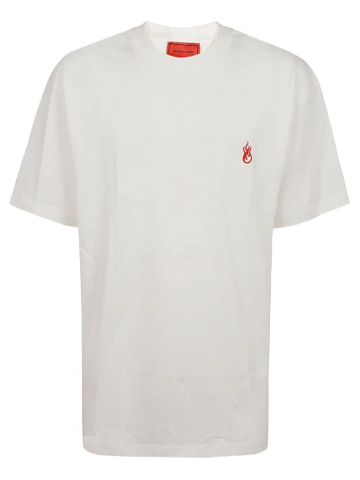 Vision Of Super White T-shirt With Flames Logo And Metal Label