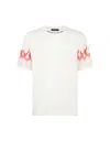 VISION OF SUPER WHITE T-SHIRT WITH RED FLAMES