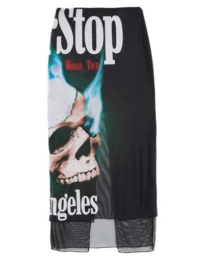 Vision Of Super Woman Midi Skirt Black Size Xs Polyester, Elastane