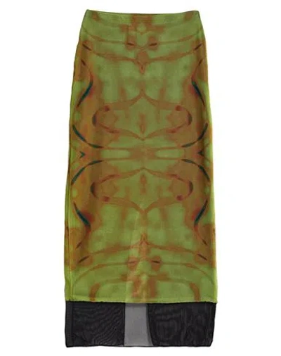 Vision Of Super Woman Midi Skirt Lime Green Size S Polyester, Elastane