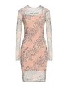 Vision Of Super Woman Mini Dress Blush Size L Polyester, Elastane, Polyamide In Pink