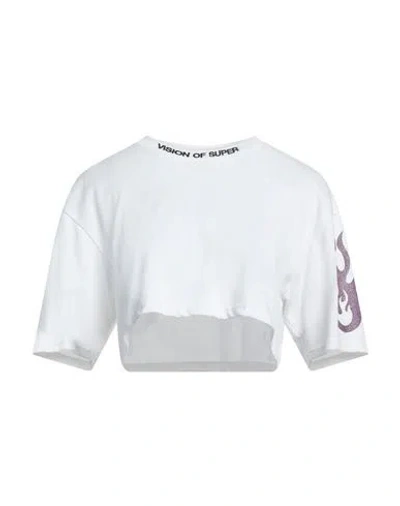 Vision Of Super Woman Top White Size M Cotton In Red