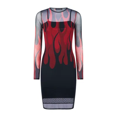 Vision Of Super Women's Flames Dress Black/red