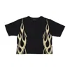 Vision Of Super Women's Short T-shirt Flames Tee Black/off White In Black