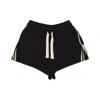 Vision Of Super Women's Short Tracksuit Pants Flames Shorts Black/off White In Black/off White
