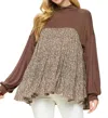Vision Tiered Babydoll Turtleneck Tunic In Ditsy Floral In Multi