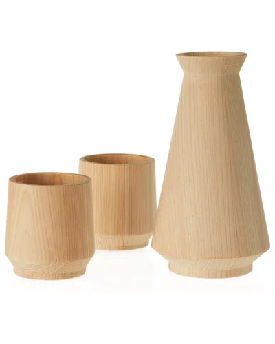 VISKI VISKI 3-PIECE HINOKI CYPRESS SAKE SET