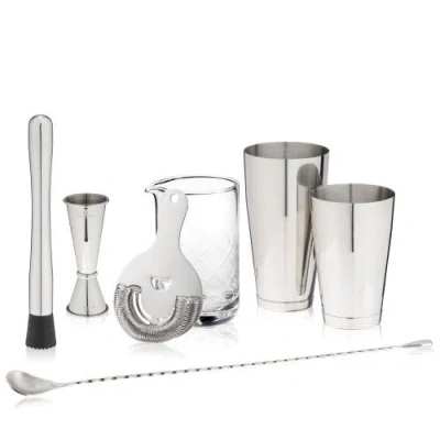 Viski 7-piece Barware Set In Silver