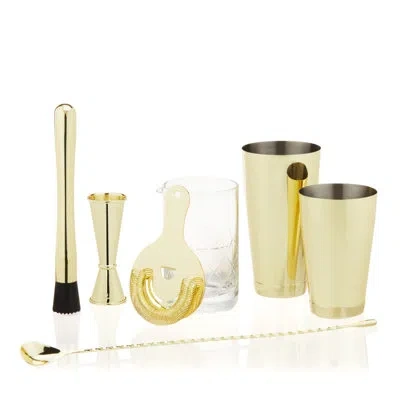 Viski 7-piece Belmont Barware Set In Gold