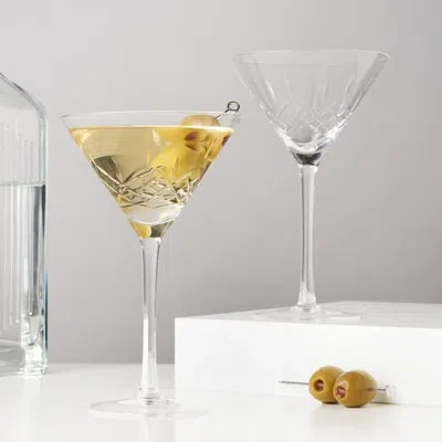 Viski Admiral Crystal Martini Glasses In Clear