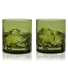 Viski Admiral Crystal Rocks Glasses In Green