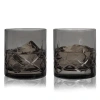 Viski Admiral Crystal Rocks Glasses In Grey
