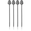 Viski Art Deco Cocktail Picks Set Of 4 In Black