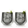Viski Aurora Double Walled Tumblers Set Of 2 In Grey