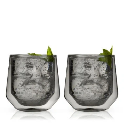 Viski Aurora Double Walled Tumblers Set Of 2 In Grey