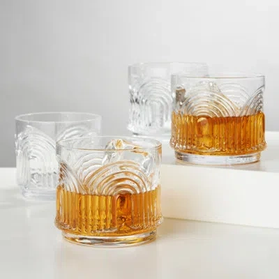 Viski Beau Crystal Lowball Tumblers In Clear