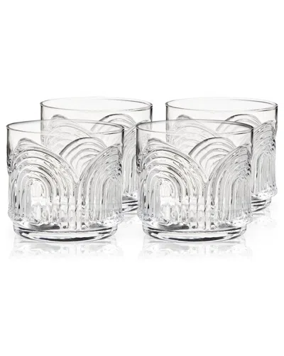 Viski Beau Lowball Tumblers Set Of 4 In Clear