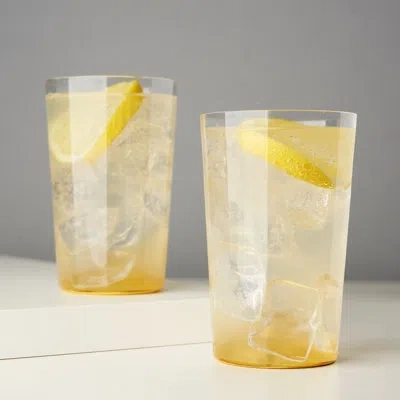 Viski Belmont 14 Oz. Drinking Glass In Gold;clear