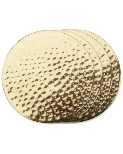 Viski Belmont Hammered Brass Coasters