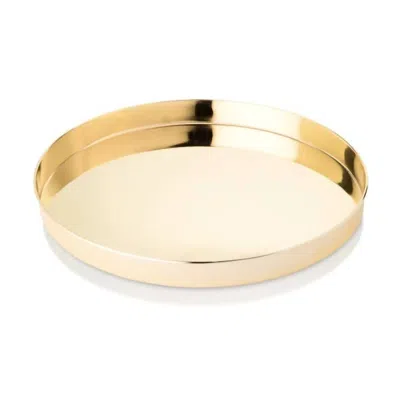 Viski Belmont Polished Round Serving Tray In Gold