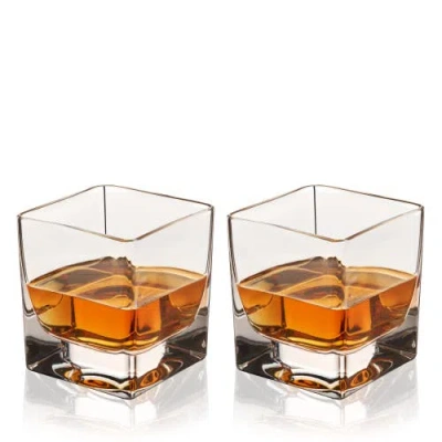 Viski Braque Crystal Rocks Glasses Set Of 2 In Clear