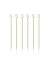 Viski Cocktail Picks, Set Of 6 In Gold-tone