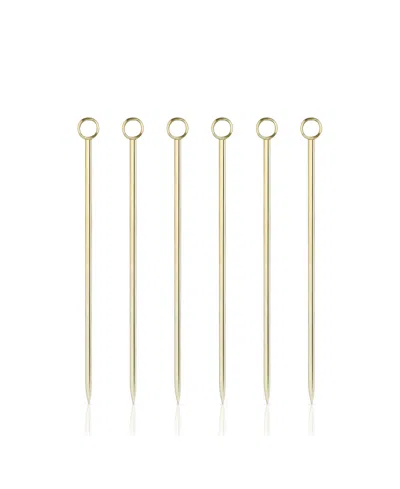 Viski Cocktail Picks, Set Of 6 In Gold