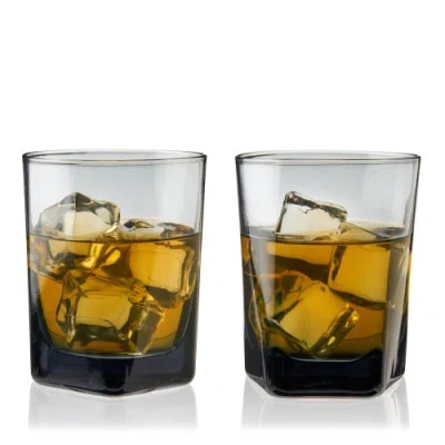 Viski Crystal Double Old Fashioned Glasses In Grey