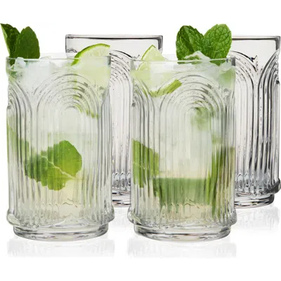 Viski Set Of 4 Beau Highball Glasses In Clear