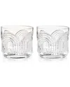 Viski Deco Beau Crystal Lowball Tumblers