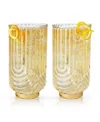 Viski Deco Gatsby Highball Glasses Set Of 2 In Clear