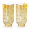 Viski Deco Gatsby Highball Glasses Set Of 2 In Clear
