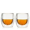 Viski Double Walled Spirits Glasses Set Of 2 In Clear