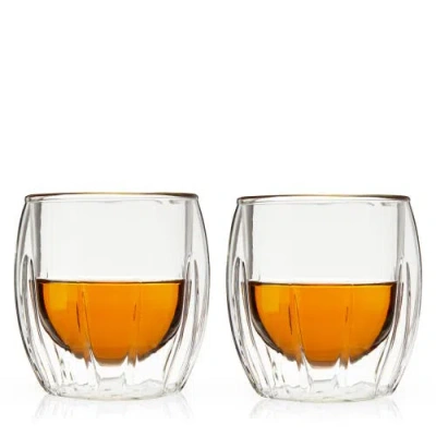 Viski Double Walled Spirits Glasses Set Of 2 In Clear