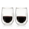 Viski Double Walled Stemless Wine Glasses Set Of 2 In Clear