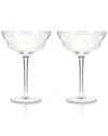 Viski Faceted Martini Glasses In Clear