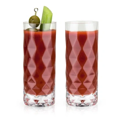 Viski Gem Crystal Highball Glasses Set Of 2 In Clear